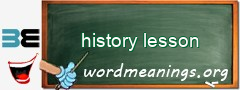 WordMeaning blackboard for history lesson